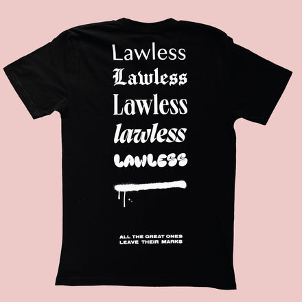 multi font Short Sleeve Black T-Shirt // classic fit